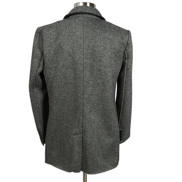 Banana Republic Textured Knit Boyfriend Blazer Charcoal Gray Jacket Wool 4P - Picture 3 of 6